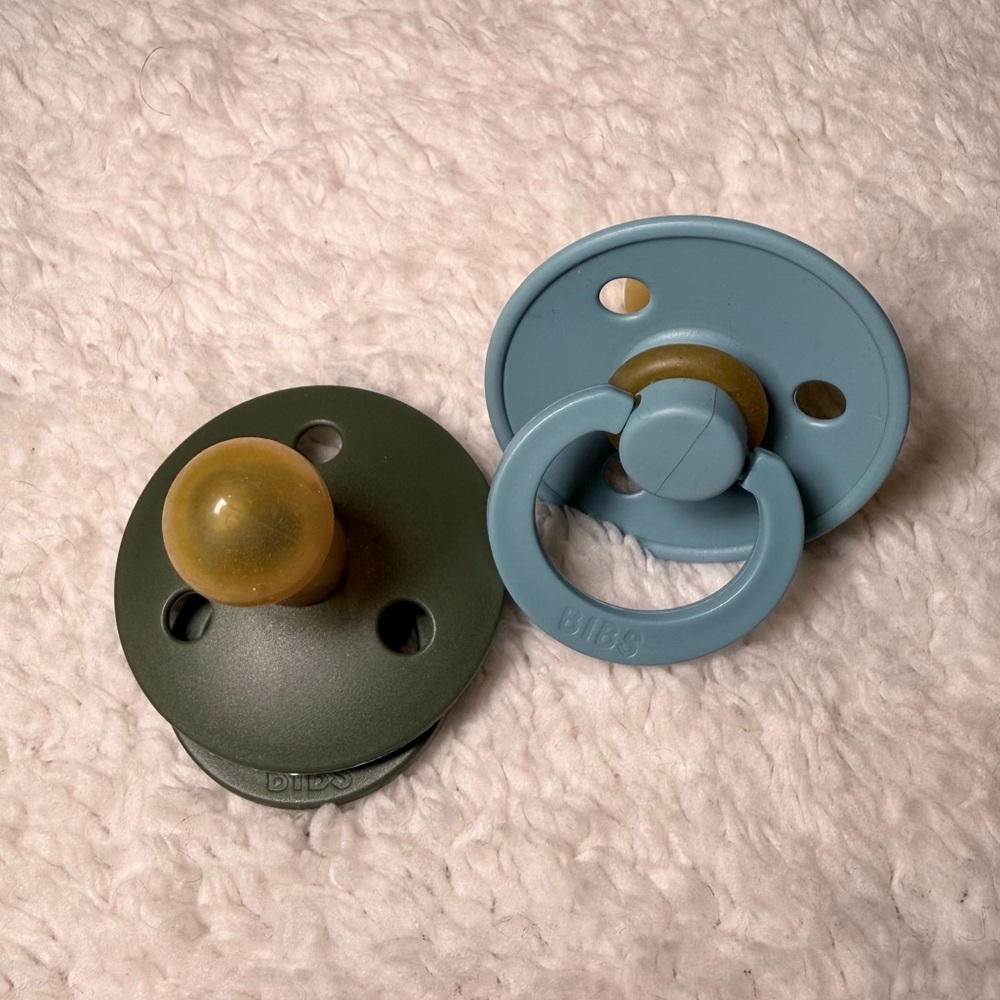 BIBS Pacifier Set - Olive Green and Sky Blue - NWT